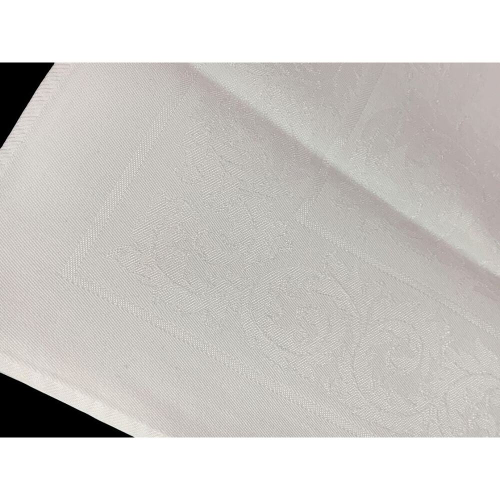 Set of 7 Cloth Napkins White Formal Table Linens Subtle Design 18.5" Square - Picture 6 of 8